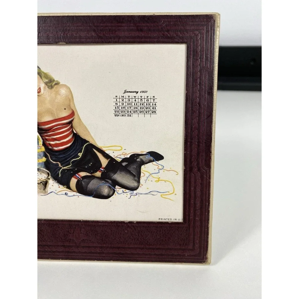 1950 Esquire Magazine Desktop Pinup Calendar Holder ~ 11 Months, Missing July